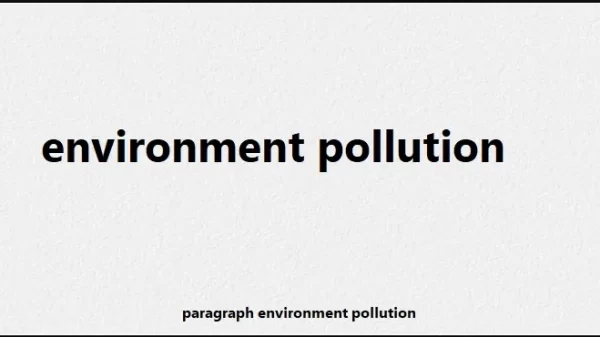 paragraph environment pollution